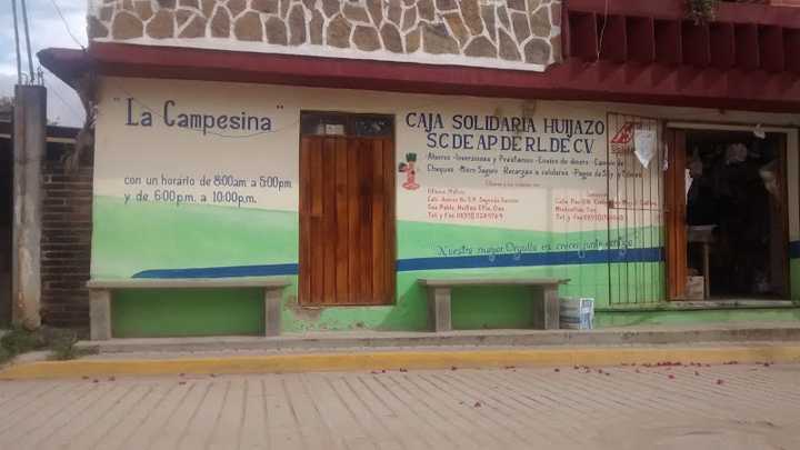 Fotografia tomada fuera de La Campesina Caja solidaria Huijazo - Caja de ahorros en Huitzo, Oax.