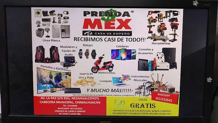 Fotografia tomada fuera de Prenda Mex - Agencia de préstamos en Chimalhuacán, Edomex.